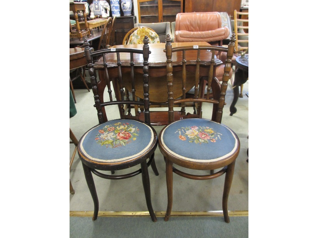 Appraisal: Mahogany drop leaf table oak occasional table and a pair