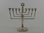 Appraisal: A silver menorah Birmingham x cm high wt gm