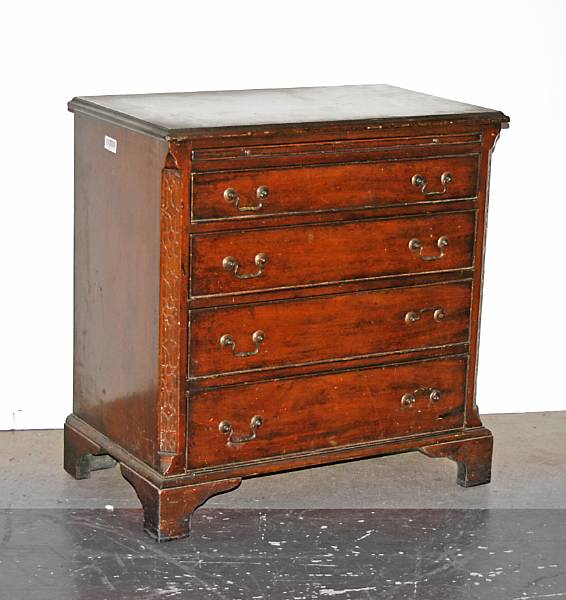 Appraisal: A George III style mahogany gentleman's chest of drawers early