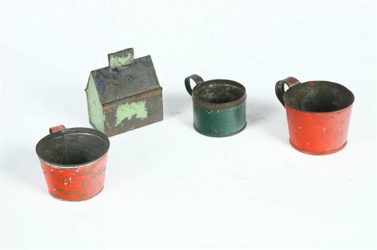 Appraisal: FOUR PIECES CHILDREN'S TOLEWARE Probably German nd half- th century