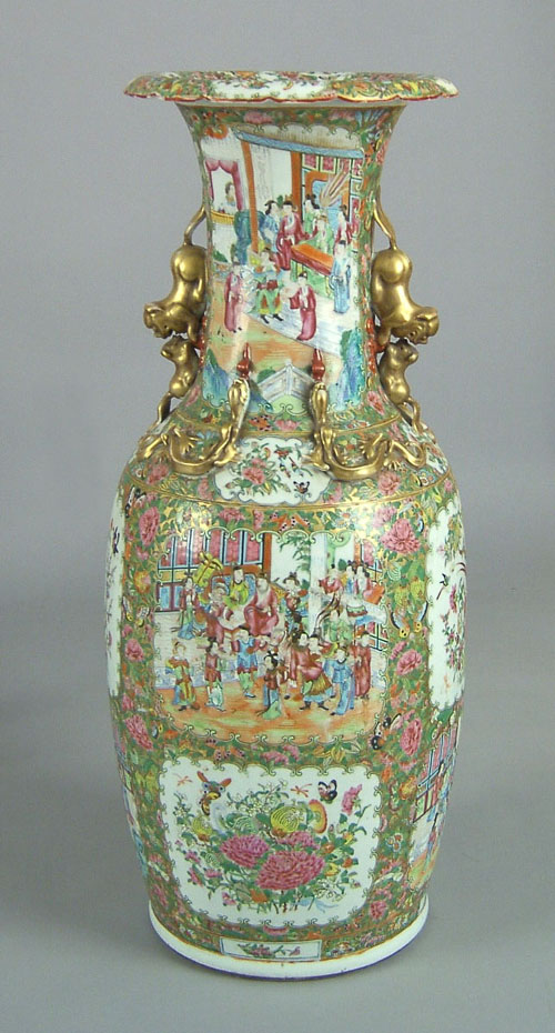 Appraisal: Chinese export rose medallion palace vase th c h