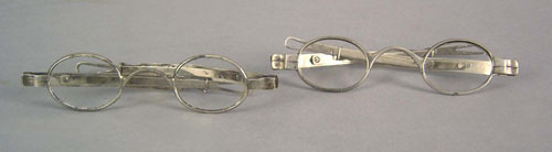 Appraisal: Two Philadelphia silver spectacles ca bearing the touches of J