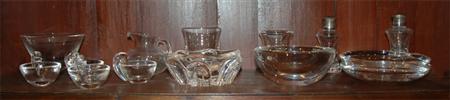 Appraisal: Group of Steuben Glass Table Articles Estimate nbsp nbsp nbsp