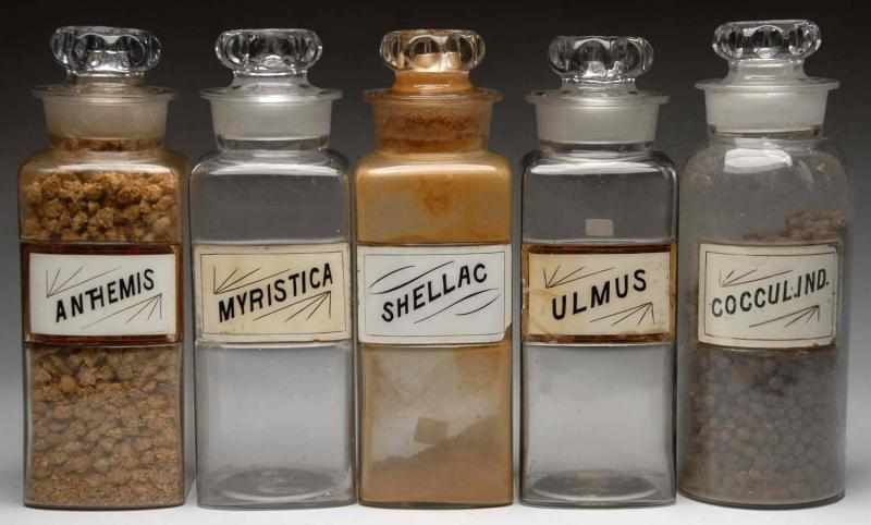 Appraisal: Lot of Glass Label Druggist Shop Bottles Description Circa to