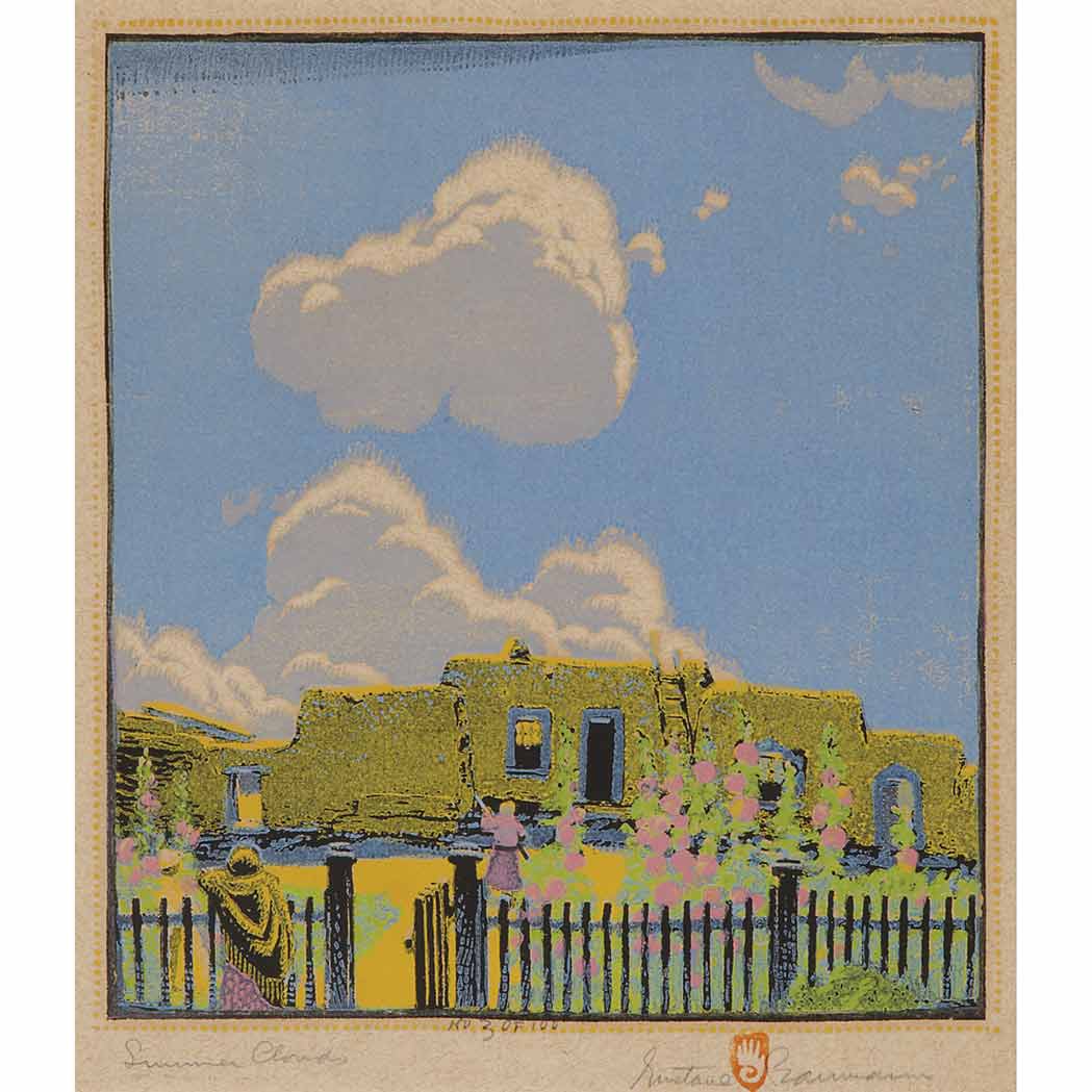 Appraisal: Gustave Baumann SUMMER CLOUDS Color woodcut signed titled and numbered