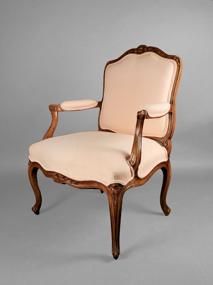 Appraisal: A Louis XVth Style Open Armchair A Louis XVth Style