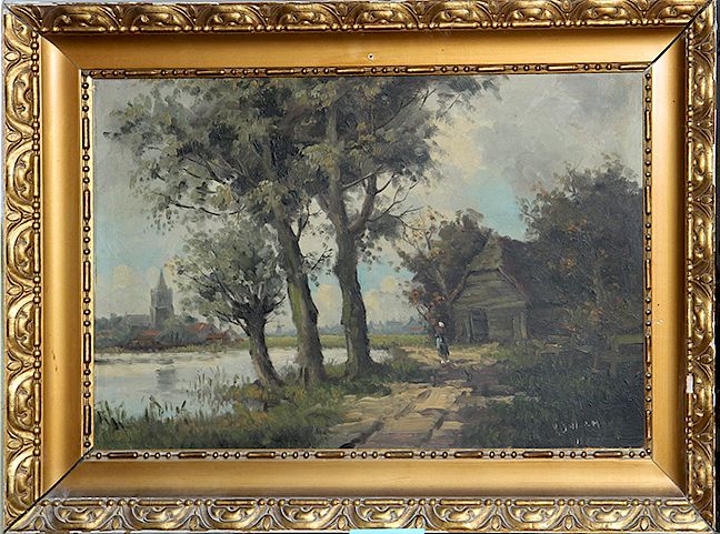 Appraisal: Continental Landscape Painting A late th century oil on board