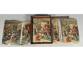 Appraisal: Puzzle block set with circus scenes case x McLoughlin Bros