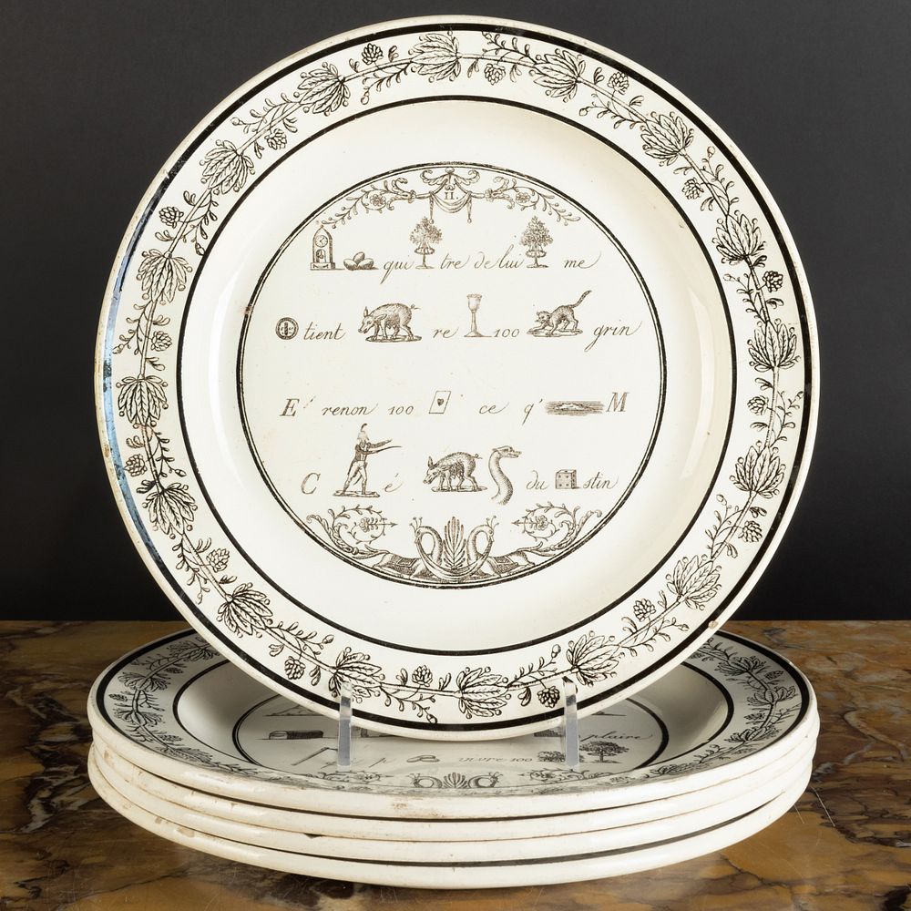 Appraisal: Set of Five Choisy le Roi Transfer Printed Creamware Plates