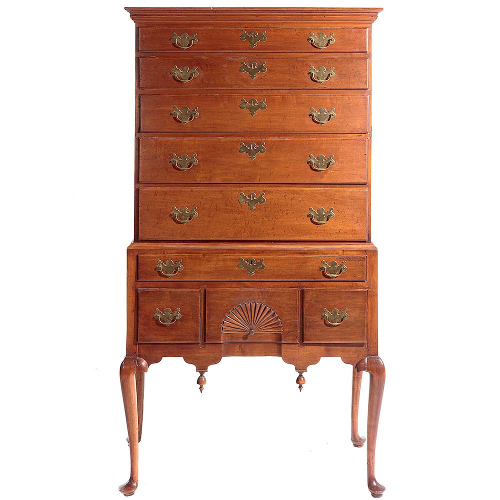 Appraisal: American Queen Anne Cherrywood Highboy New England ca and later