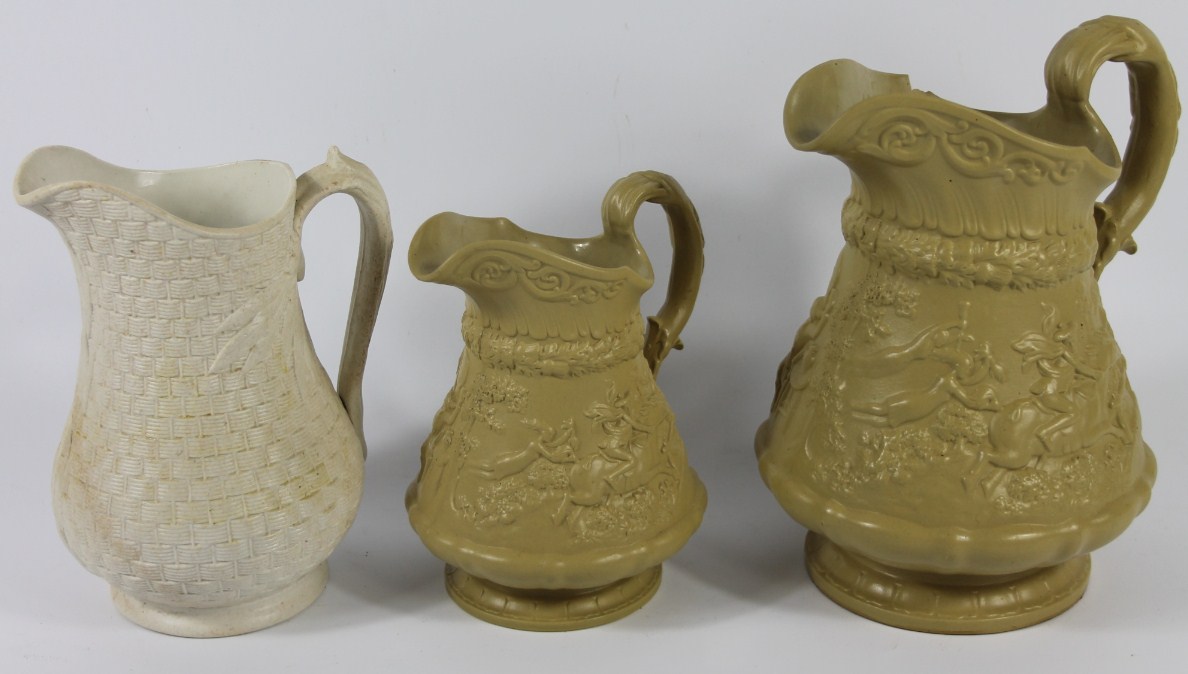 Appraisal: A Ridgways relief moulded jug decorated in the Tam O'Shanter