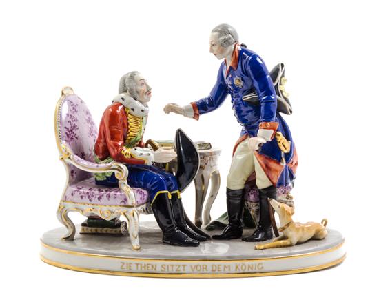 Appraisal: Sale Lot A German Porcelain Figural Group depicting a seated