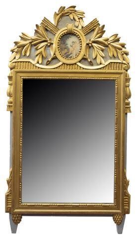 Appraisal: French Louis XVI style giltwood mirror th c having giltwood