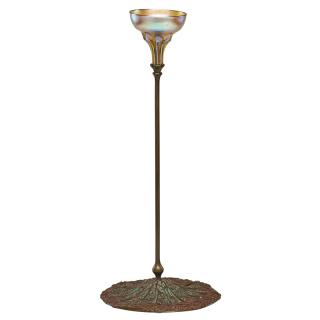 Appraisal: TIFFANY STUDIOS WILD CARROT CANDLESTICK Favrile glass with bronze base