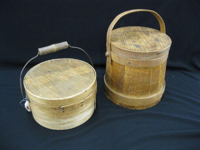 Appraisal: Wooden Firkin Cheese Boxes handled