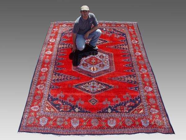 Appraisal: HAND TIED HAMADAN CARPET RUG Approx ' '' x '