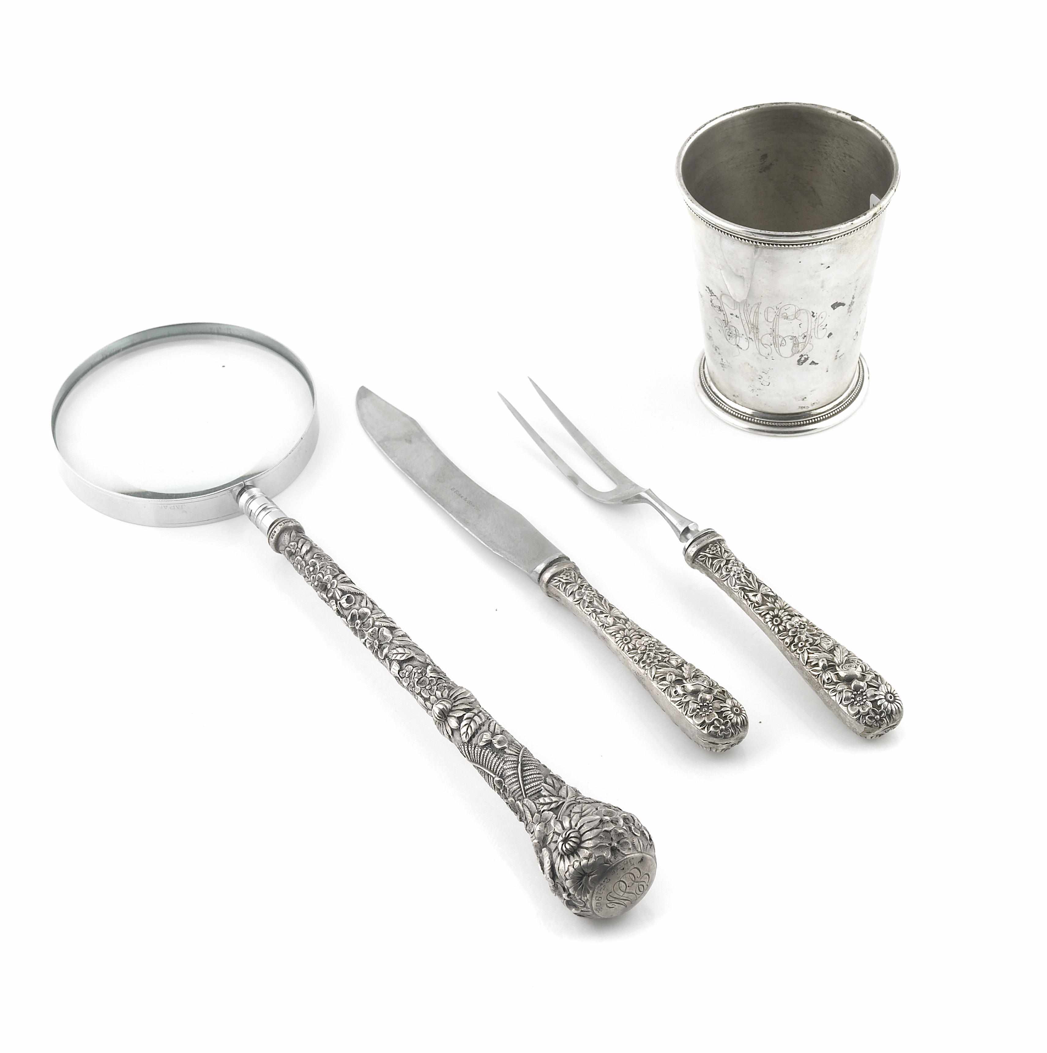 Appraisal: A group of American sterling silver objects Late th -