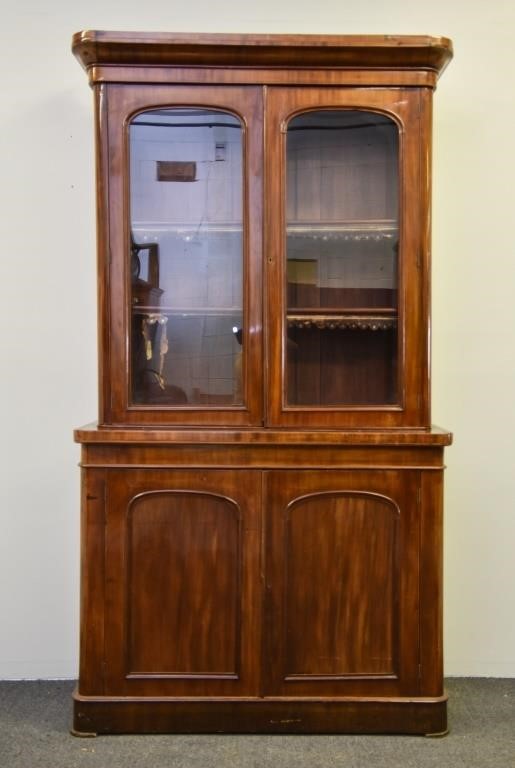 Appraisal: English regency mahogany bookcase th c h x w x