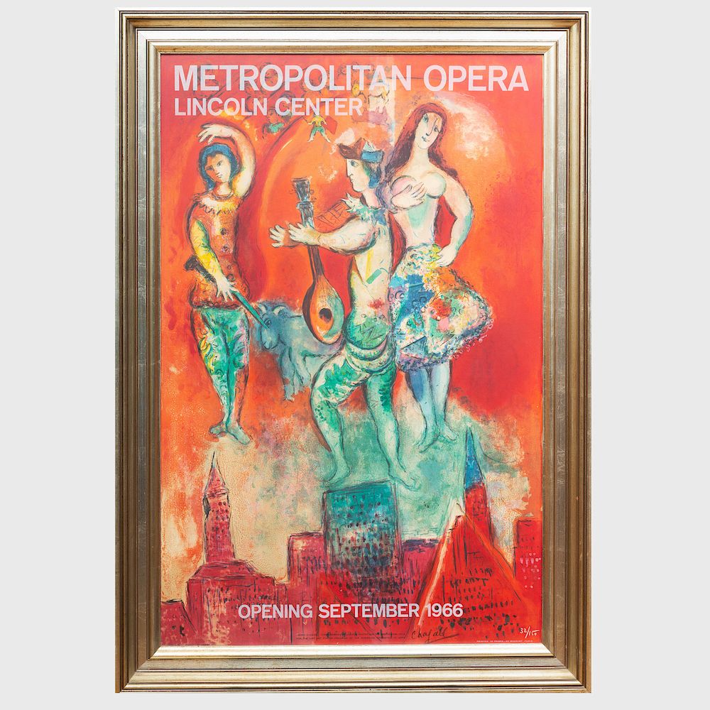 Appraisal: Marc Chagall - Metropolitan Opera Poster Lithograph in colors on