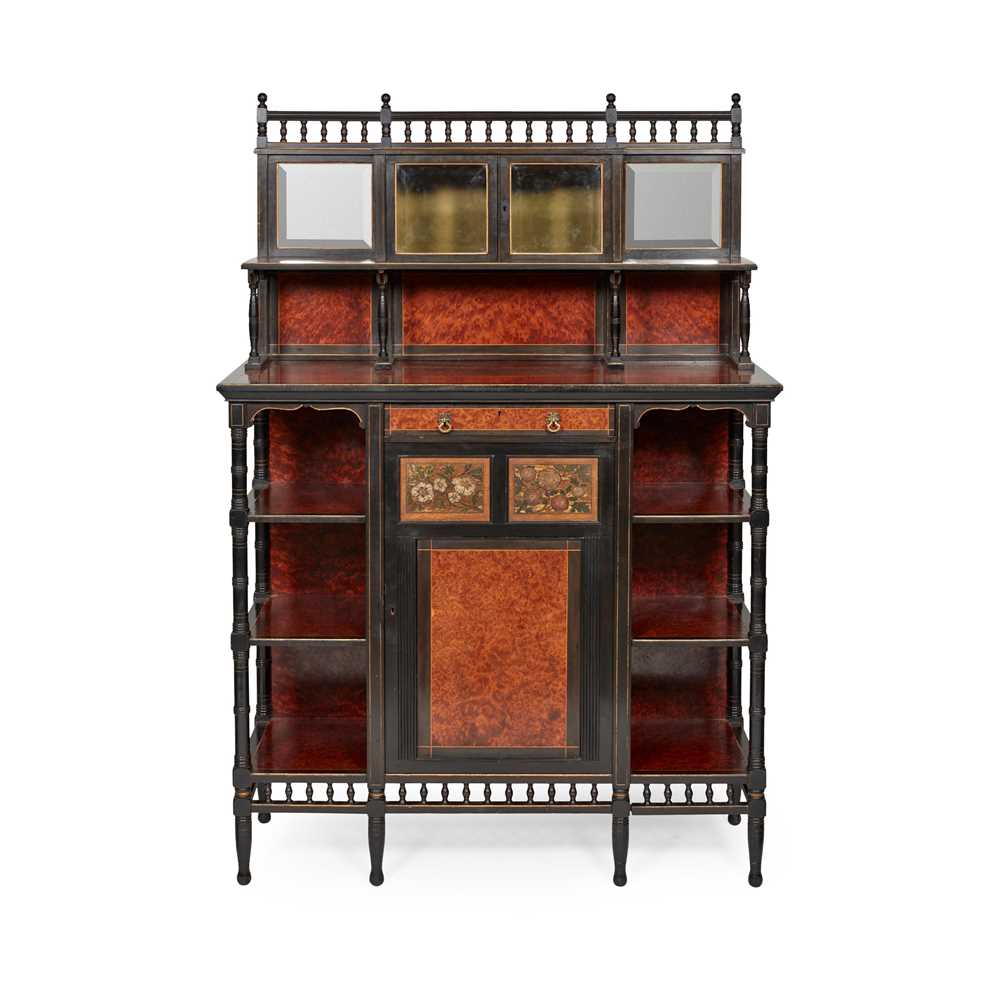 Appraisal: JAMES LAMB MANCHESTER AESTHETIC MOVEMENT DRAWING ROOM CABINET CIRCA amboyna