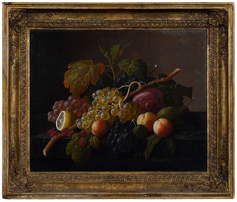 Appraisal: Severin Roesen German America c -c Still Life with Fruit