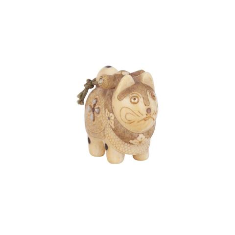 Appraisal: An Ivory and Mother of Pearl Netsuke Meiji Period Finely