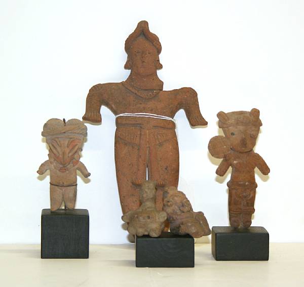 Appraisal: Five Pre-Classic Mexican figures Circa B C - A D