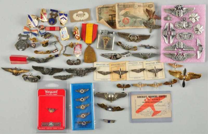 Appraisal: Large Lot of US Military Wing Pins Accessories Consists of