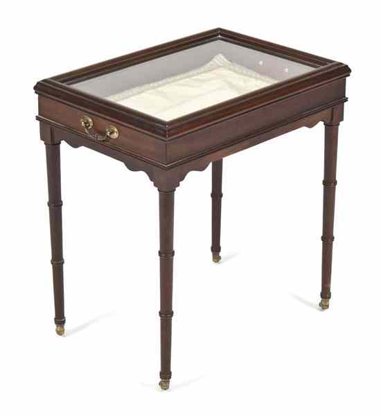 Appraisal: An American Mahogany Vitrine Table having a glazed rectangular top