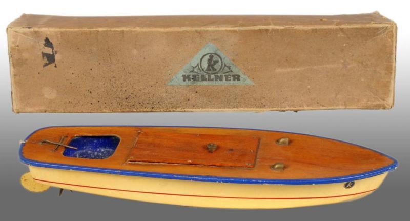 Appraisal: Wooden Kellner Model Boat Toy Description German K sticker on