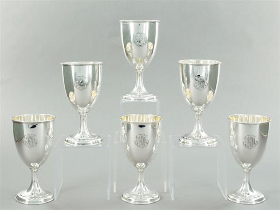 Appraisal: American sterling goblet set by Wallace engraved with initials PLH