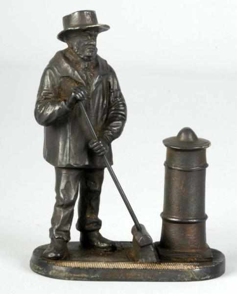 Appraisal: Bronze Zimmermann Man with Brush Match Holder Description Match striker