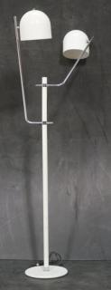 Appraisal: Modernist White Metal Chrome Floor Lamp Two ch Modernist White