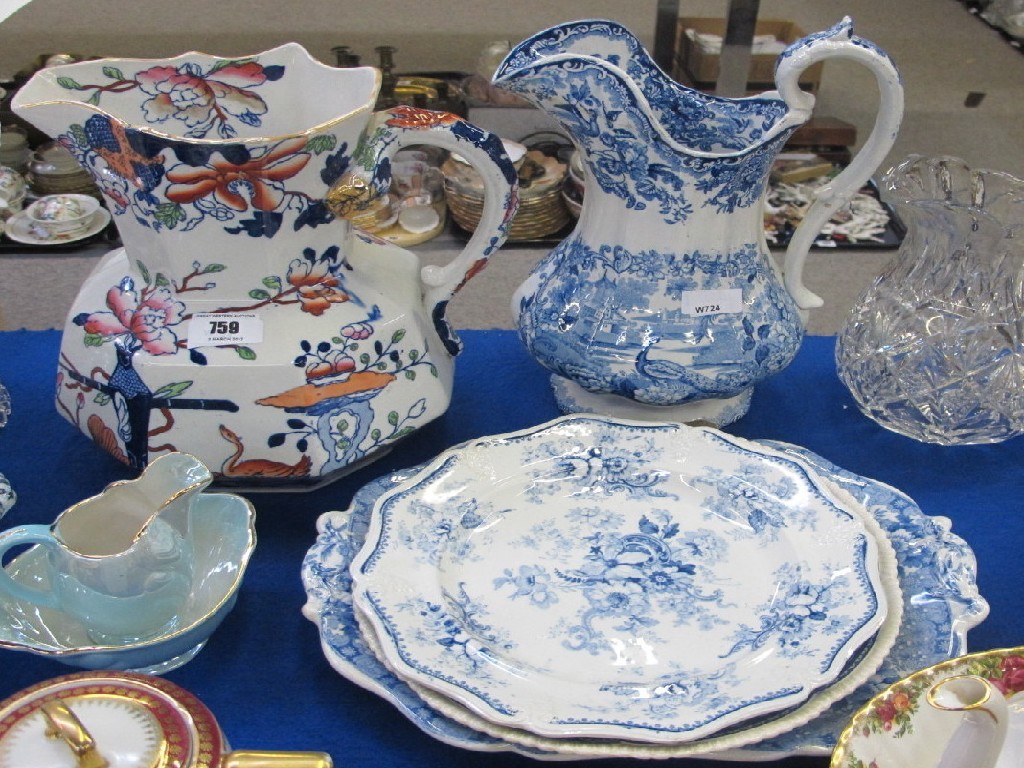 Appraisal: Mason's ewer blue and white ewer and plates