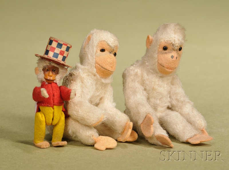 Appraisal: Lot of Three Small Monkeys Germany including a Schuco felt