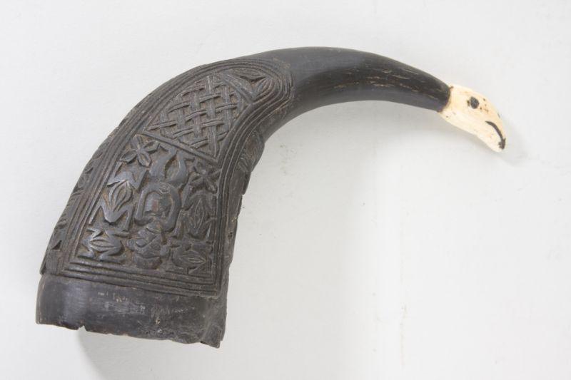 Appraisal: Carved African Drinking Horn Douala Cameroon first half of th