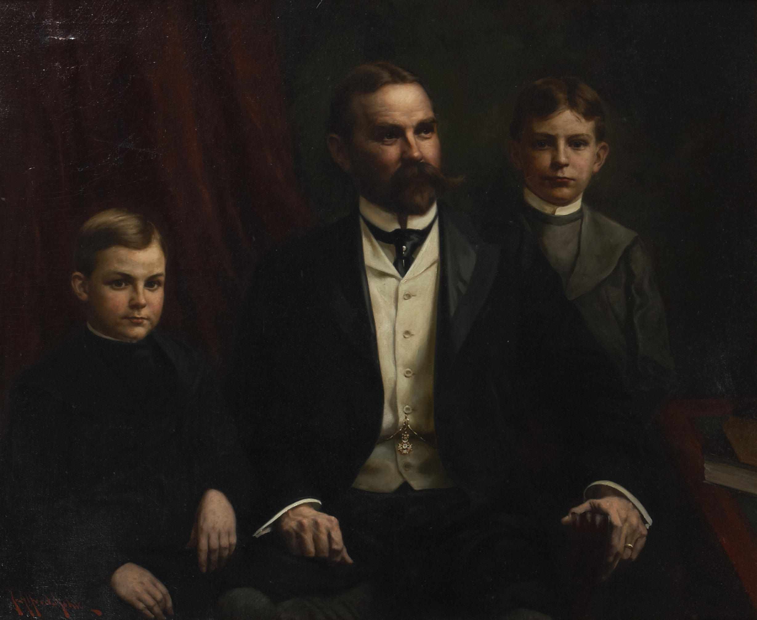 Appraisal: John Alfred Mohlte American born A gentleman and his two