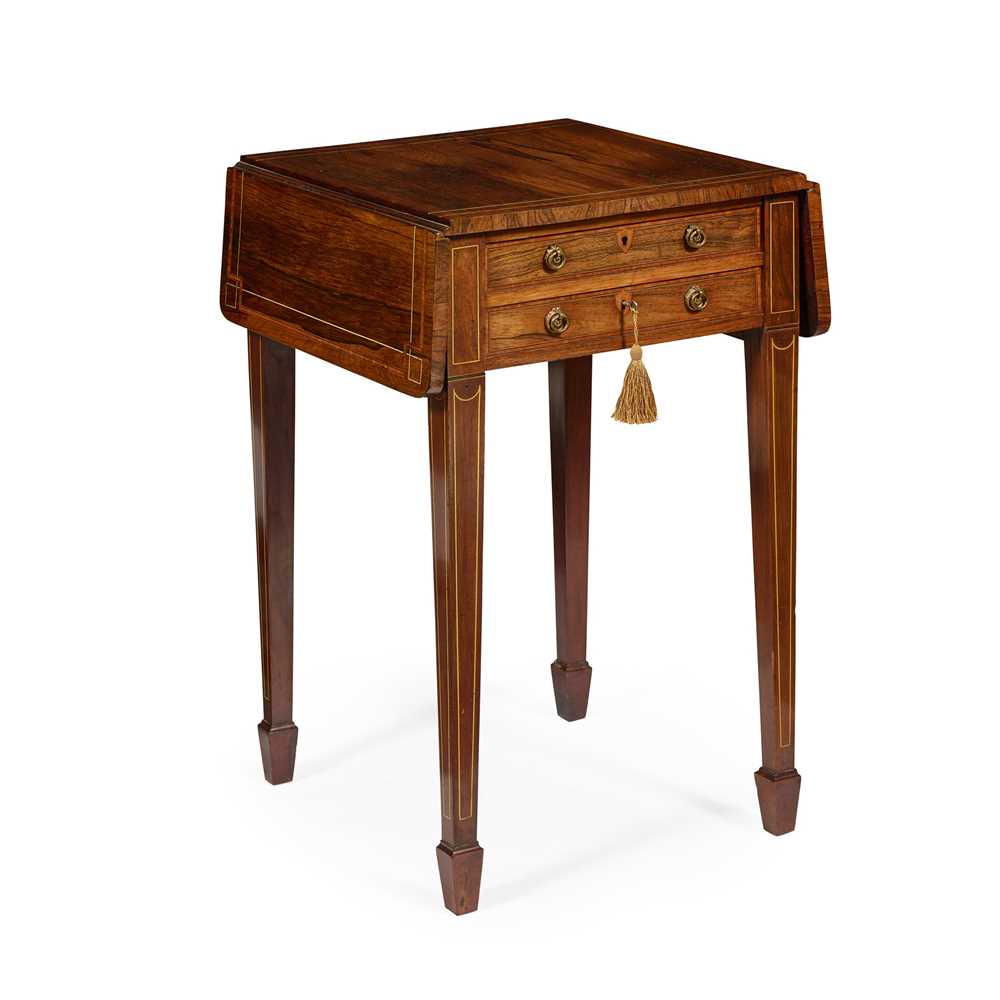 Appraisal: Y LATE GEORGE III ROSEWOOD DROP-LEAF OCCASIONAL TABLE EARLY TH