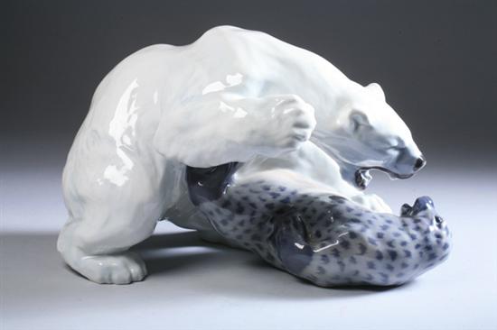 Appraisal: ROYAL COPENHAGEN PORCELAIN FIGURAL GROUP OF A POLAR BEAR AND