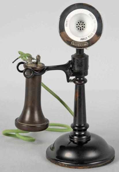 Appraisal: Western Electric No Candlestick Telephone Description Circa Black painted brass