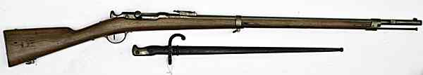 Appraisal: French Model Chassepot Military Rifle With Bayonet Lot of Two