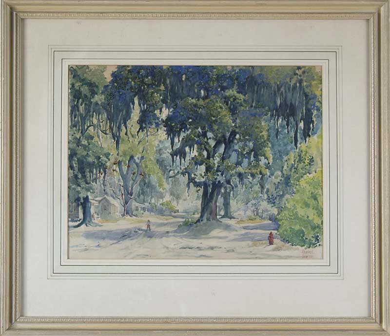 Appraisal: CHARLES CLARENCE DAWSON American - SOUTHERN TREE LINED STREET Watercolor