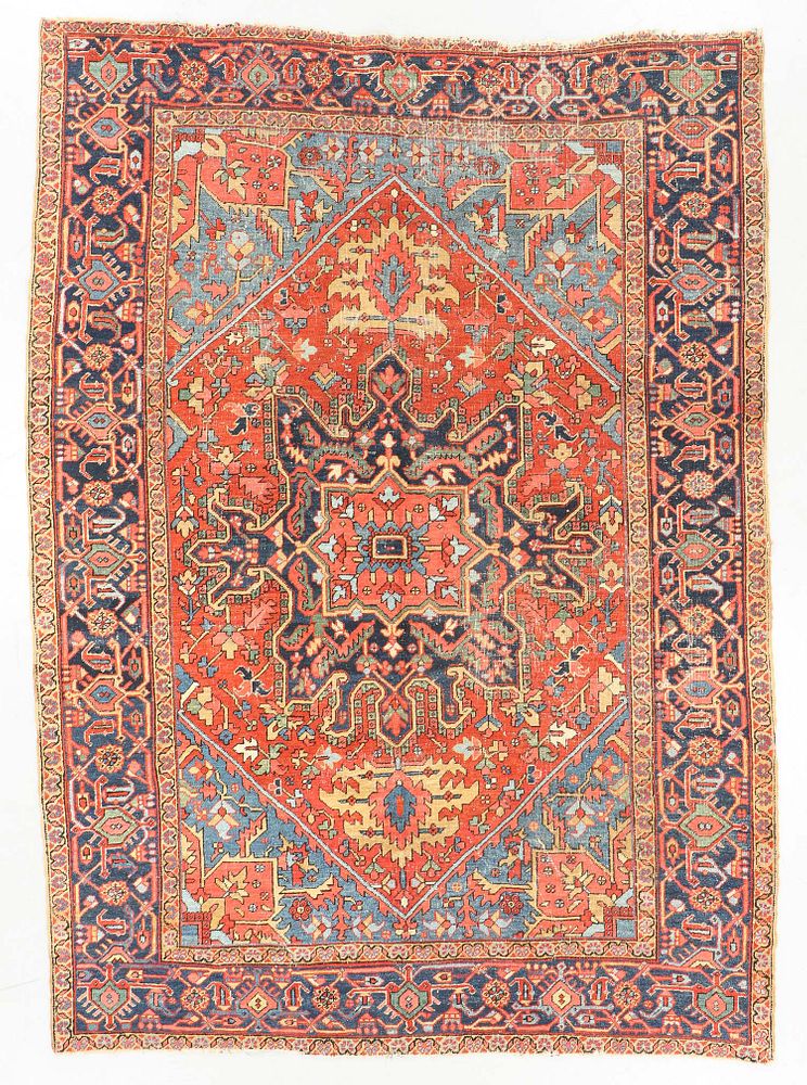 Appraisal: Antique Heriz Rug Persia ' '' x ' '' Antique