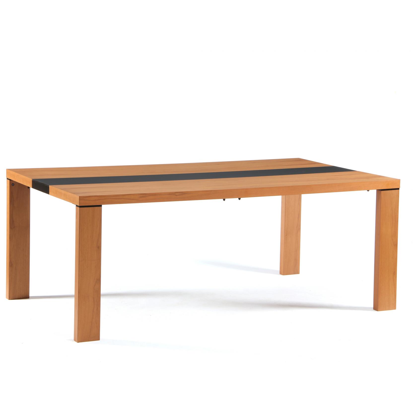 Appraisal: ALF Italia Dining Table contemporary walnut veneer with central black