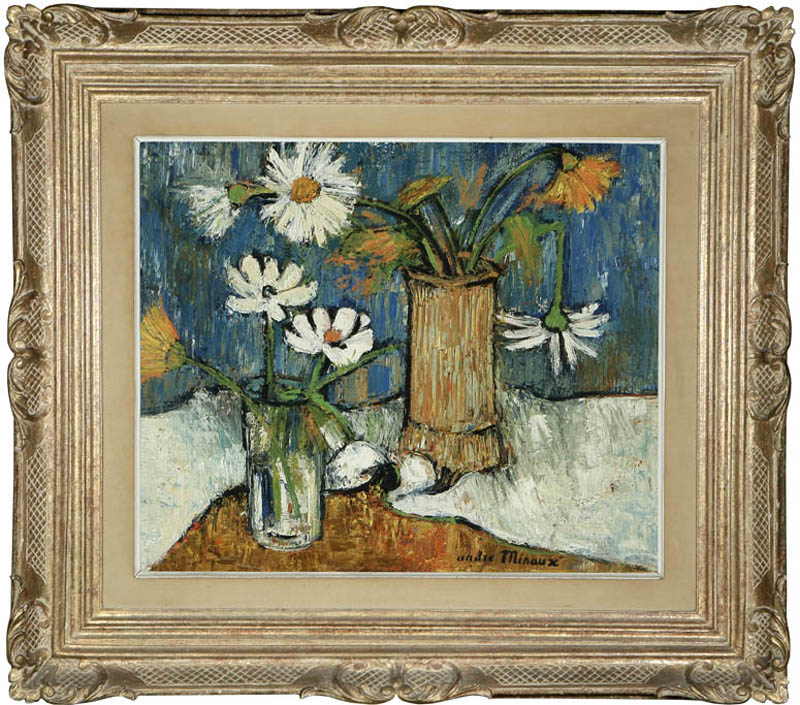 Appraisal: Andre Minaux - Andre Minaux - French Still Life daisies