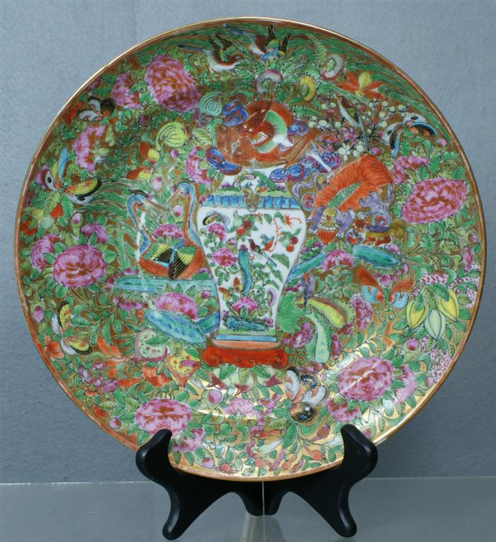 Appraisal: Famille Rose heavily enameled shallow soup bowl c dia Estimate