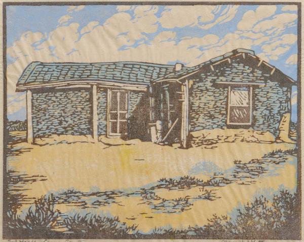 Appraisal: MARGARET WHITTEMORE - PENCIL-SIGNED WOODBLOCKMargaret Whittemore Kansas - Sod House