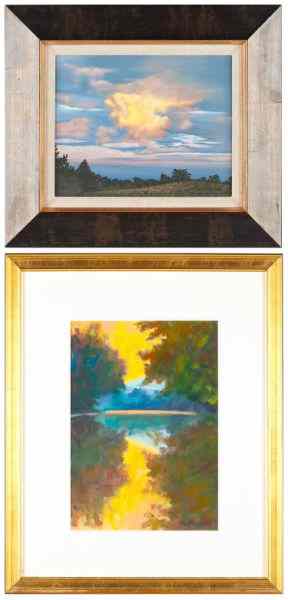 Appraisal: Two Contemporary Landscape Paintingsthe first is oil on paper signed