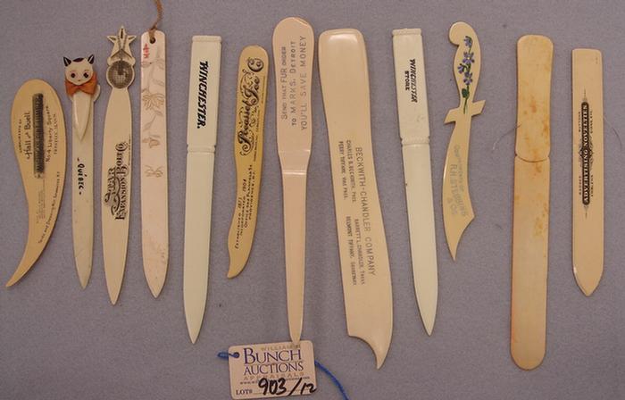 Appraisal: Lot of vintage advertising letter openers Including Whitehead Hoag Co