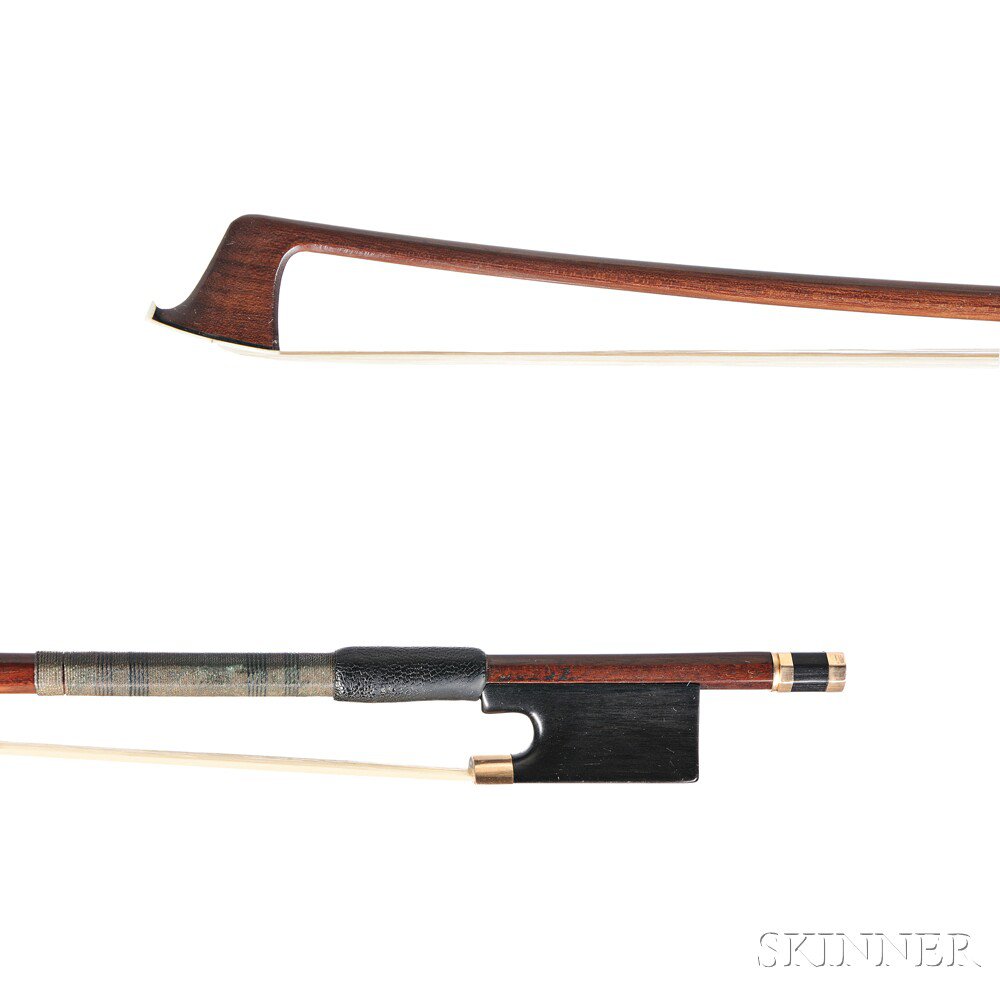 Appraisal: French Gold-mounted Violin Bow Lupot the round stick stamped LUPOT